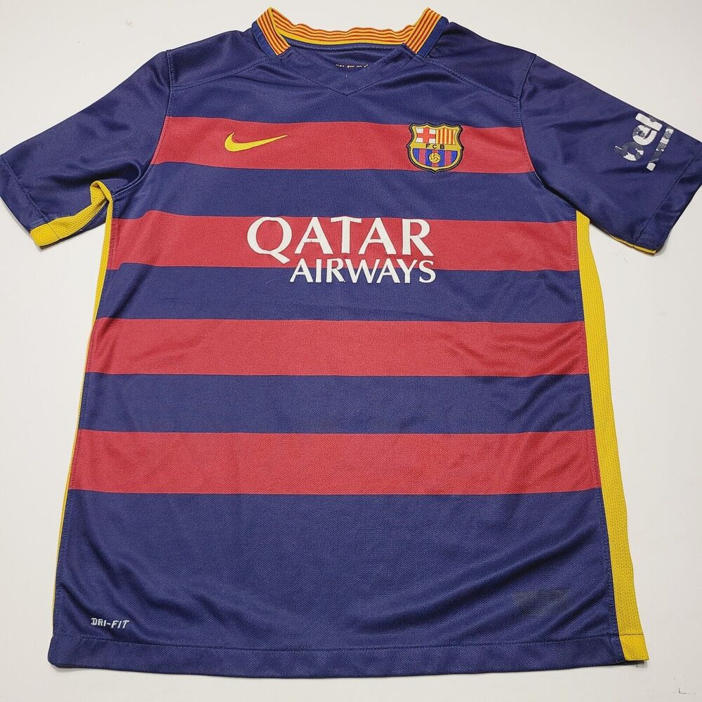 Nike Barcelona Football Soccer Jersey 2015 2016 Home 659032-422 Youth XL Faded